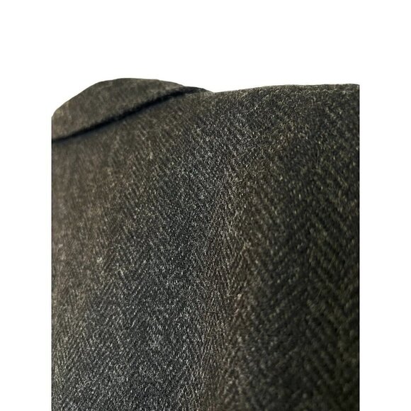 Savile Row Sport Coat Blazer Jacket Size 44 L Gray 100% Wool Tweed Herringbone - Picture 12 of 15